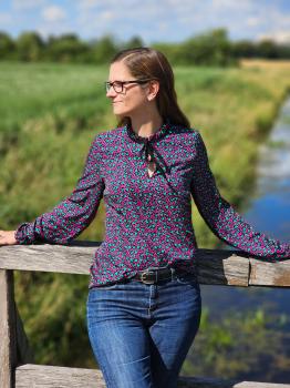 Viskosewebware Ann, Leoprint in Schwarz und Grün